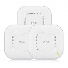Точка доступа ZYXEL (pack 3 pcs) hybrid access points ZYXEL NebulaFlex NWA110AX, WiFi 6, 802.11a / b / g / n / ac / ax (2.4 and 5 GHz), MU-MIMO, internal antennas 2x2, up to 575 + 1200 Mbps, 1xLAN GE, PoE, 4G / 5G protection