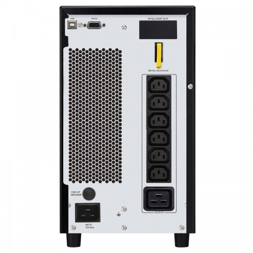 Easy UPS SRV 3000VA, On-Line, 2.4 kWatt, 3.0 kVA, (6) IEC 320 C13, (1) IEC 320 C19, black, DB-9 RS-232, SmartSlot™, 336x190x425 mm, 27kg