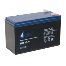  Парус-электро Аккумуляторная батарея для ИБП  HM-12-9 (AGM/12В/9,0Ач/клемма F2)