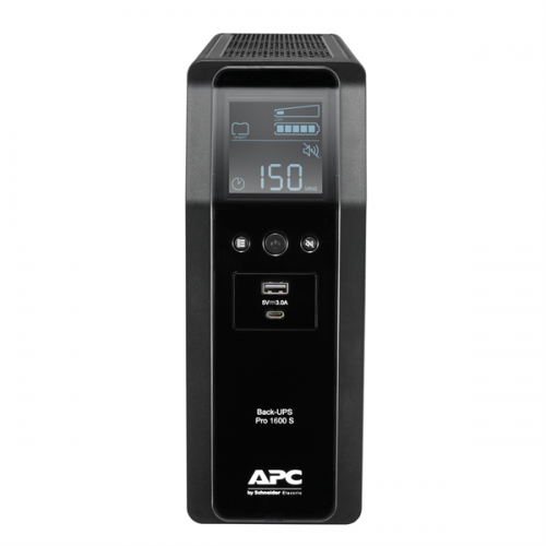Источник бесперебойного питания для персональных компьютеров APC  Back-UPS Pro BR 1600VA/960W, Sinewave,8xC13 Outlets(2 Surge & 6 batt.), AVR, LCD, Data/DSL protect, USB